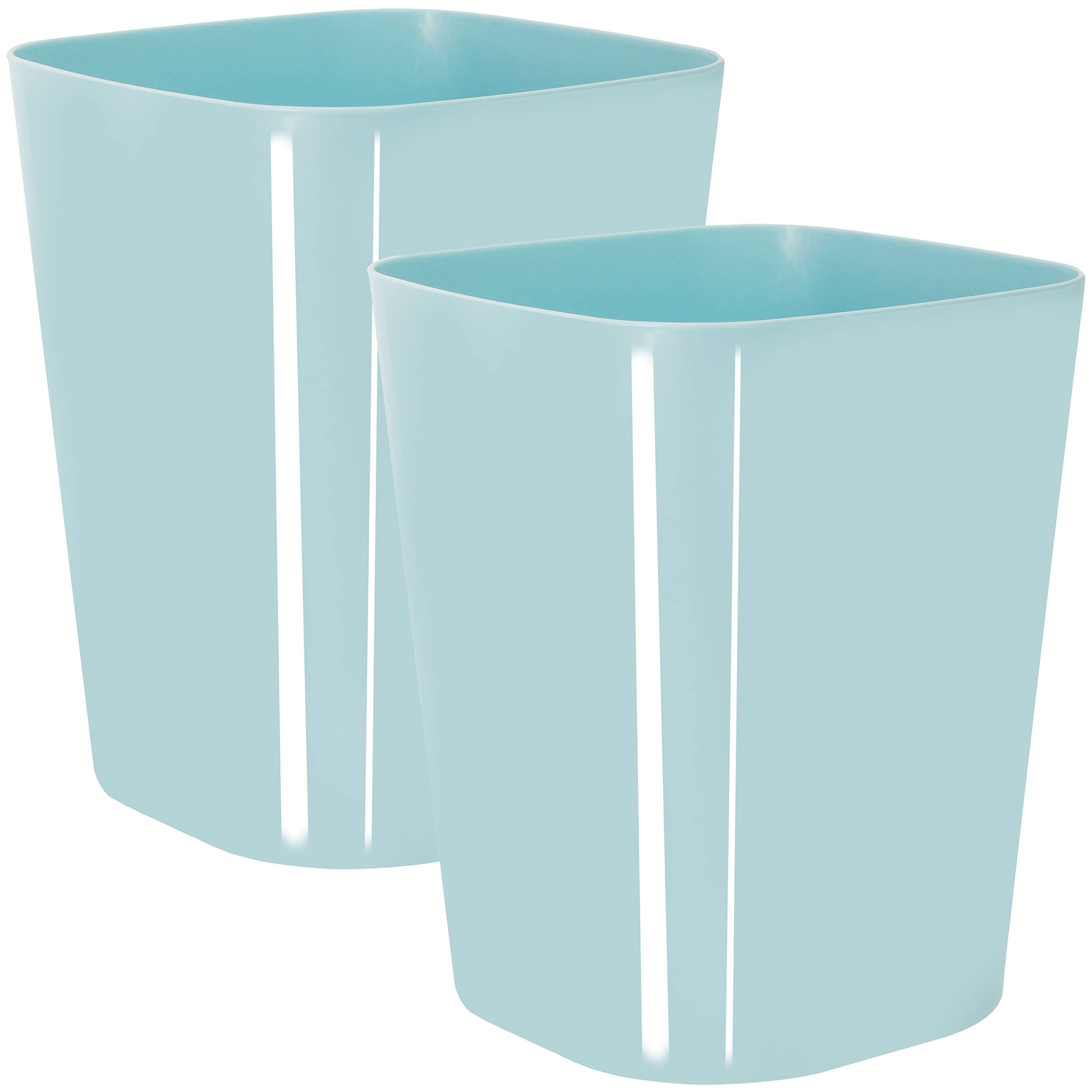 Youngever 2 Pack 1.5 Gallon Square Trash Can, Plastic Garbage Container Bin, Small Trash Bin for Home Office, Living Room, Study Room, Kitchen, Bathroom