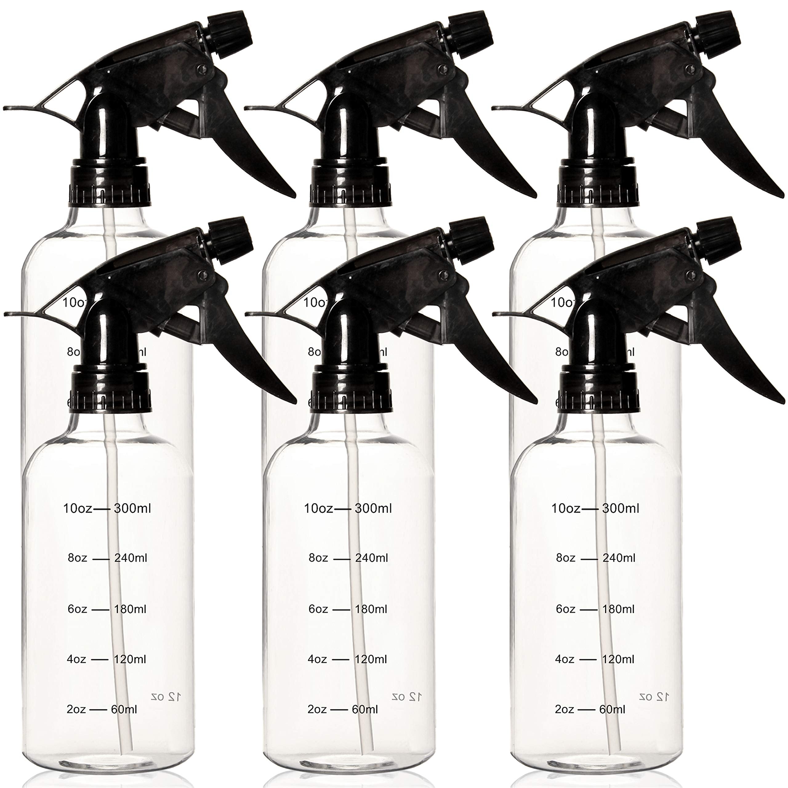 Youngever 6 Pack Empty Plastic Spray Bottles, Spray Bottles for Hair and Cleaning Solutions