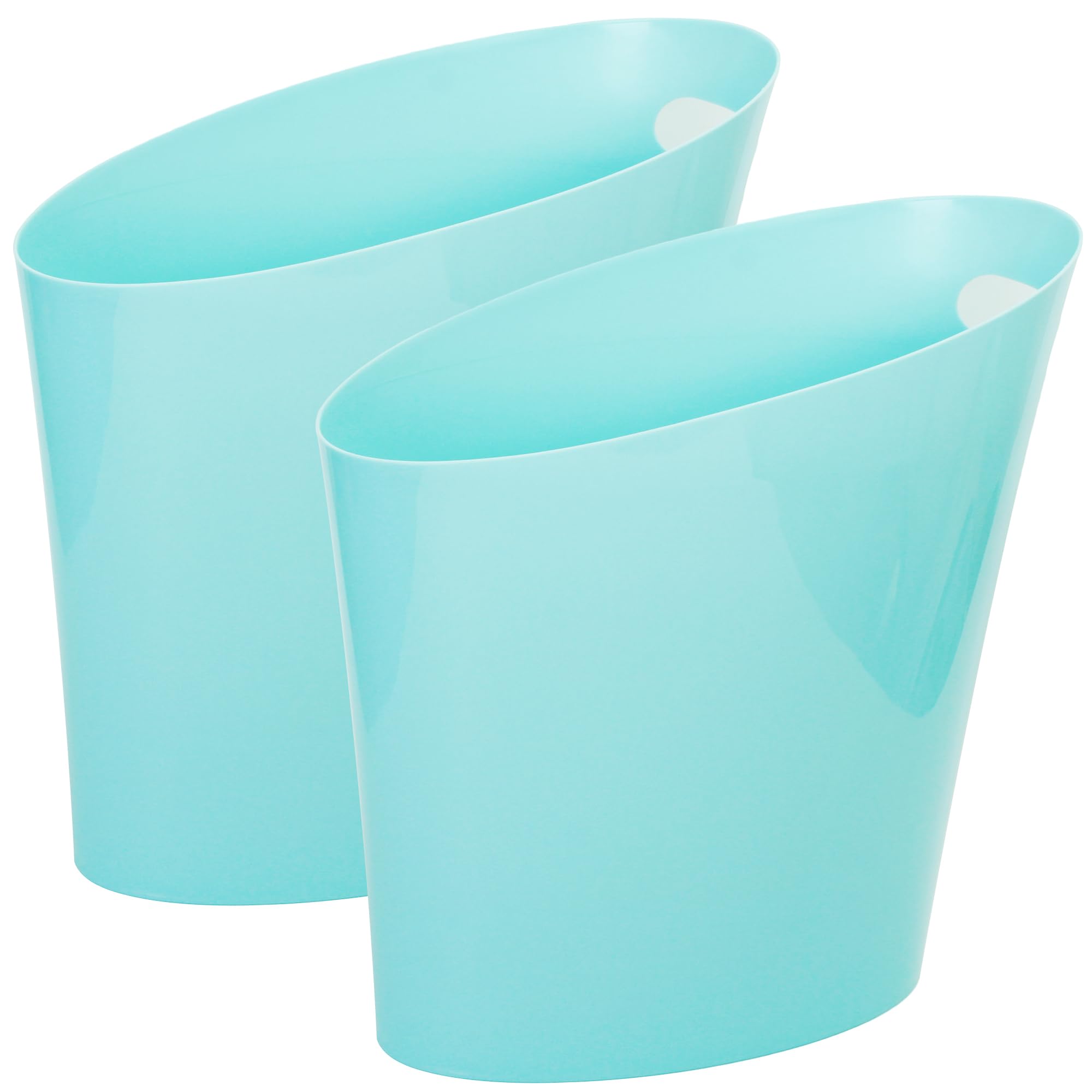 Youngever 2 Gallon Slim Trash Can, Plastic Garbage Container Bin, Small Trash Bin with Handles for Home Office, Living Room, Study Room, Kitchen, Bathroom (2 Pack)