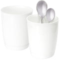 Youngever 2 Pack Plastic Utensil Holders, White Utensil Organizers, Large Kitchen Utensil Crocks