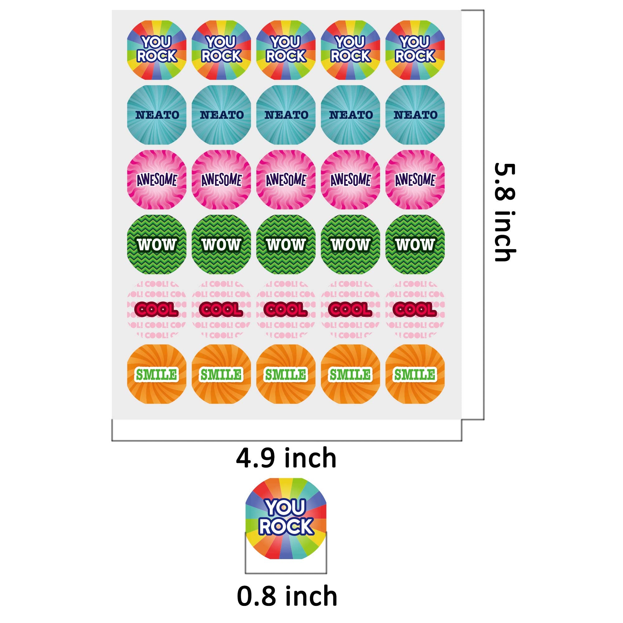 Youngever 3060 Motivational Stickers, Inspiring Planner Stickers, Motivational Encouragement Stickers for Teacher, School, Book, Notebook, Planner, Positive Stickers, 18 Unique Designs