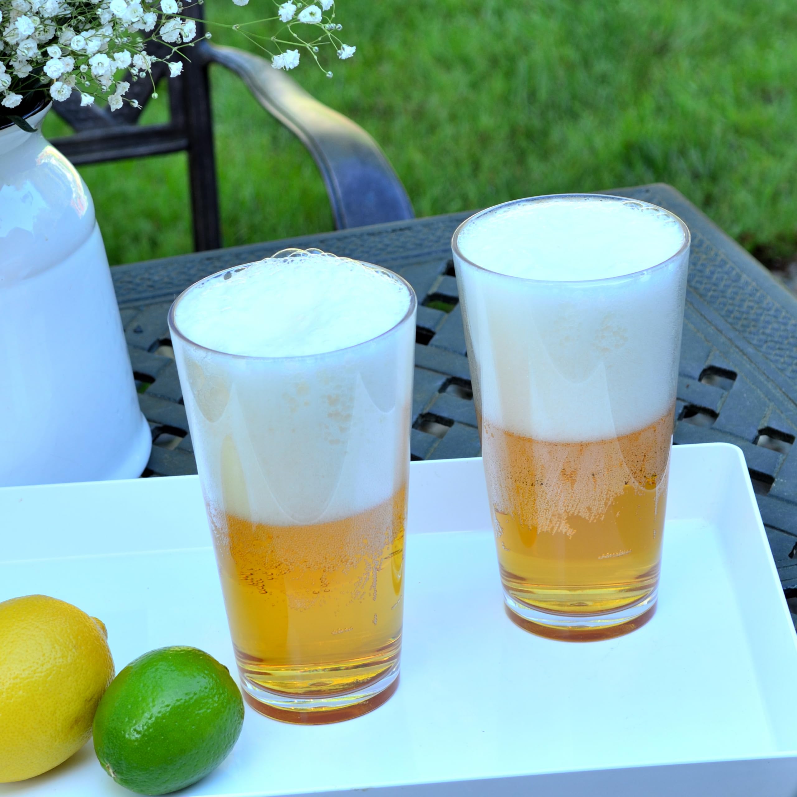Youngever 6 Pack 22 Ounce Plastic Beer Glasses, Unbreakable Beer Mug, Drinking Glasses, Reusable Beer Cups