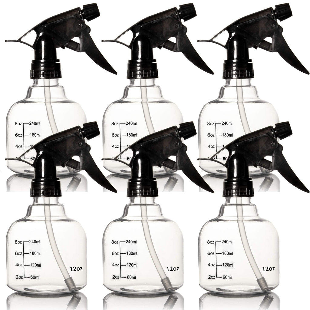 Youngever 6 Pack Empty Plastic Spray Bottles, Spray Bottles for Hair and Cleaning Solutions in 3 Colors