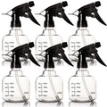 Youngever 6 Pack Empty Plastic Spray Bottles, Spray Bottles for Hair and Cleaning Solutions in 3 Colors