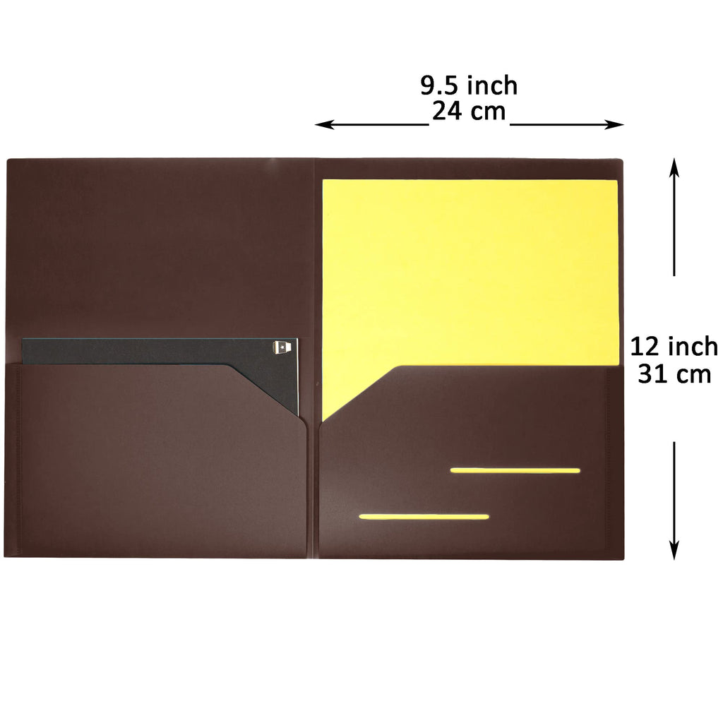 Youngever 6 Pack Heavy Duty Plastic Two Pocket Folders, Heavy Duty Plastic 2 Pocket Folder