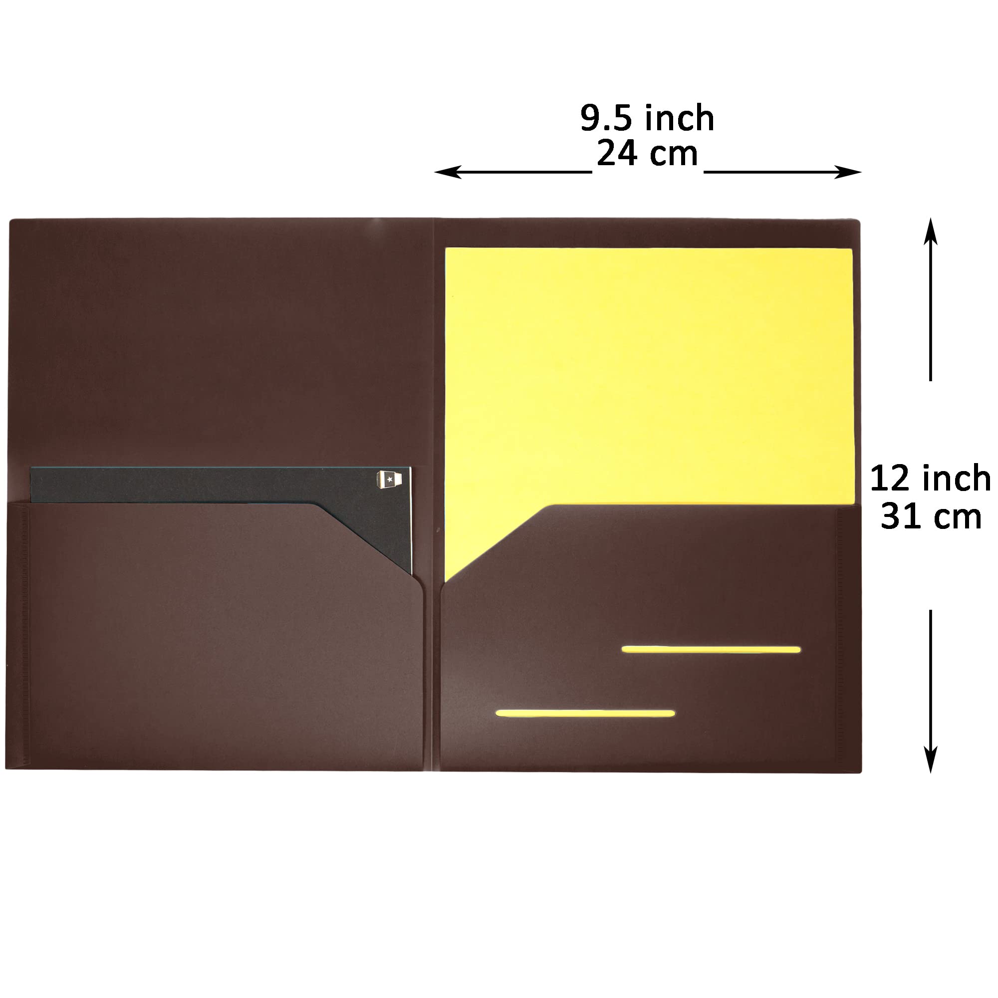 Youngever 6 Pack Heavy Duty Plastic Two Pocket Folders, Heavy Duty Plastic 2 Pocket Folder