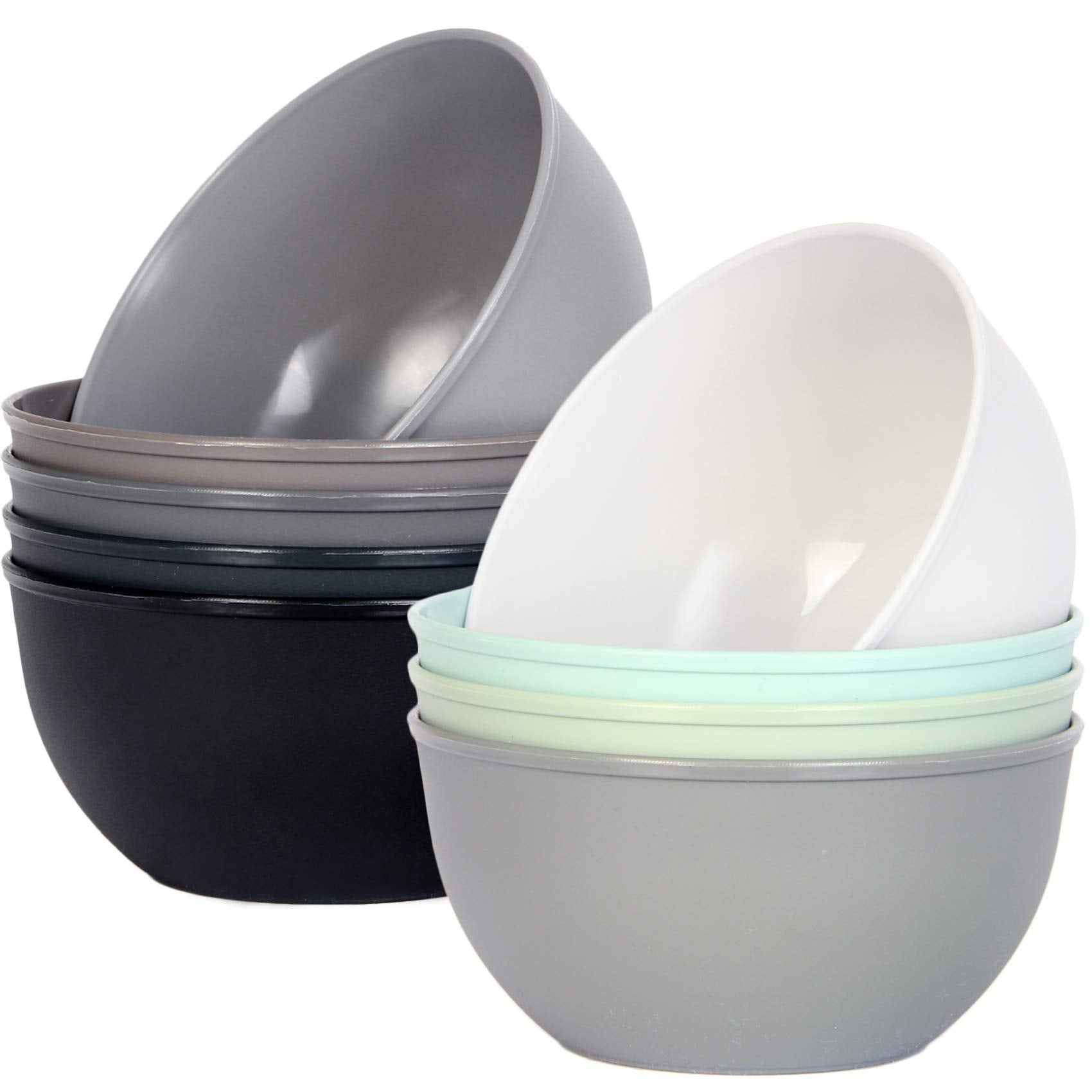 Youngever 9 Pack 10 Ounce Plastic Bowls, Kids Plastic Bowls, Set of 9