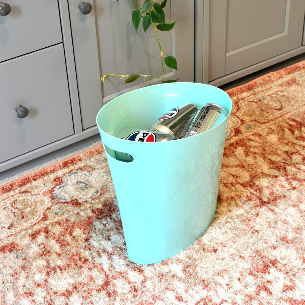 Youngever 2 Gallon Slim Trash Can, Plastic Garbage Container Bin, Small Trash Bin with Handles for Home Office, Living Room, Study Room, Kitchen, Bathroom (2 Pack)