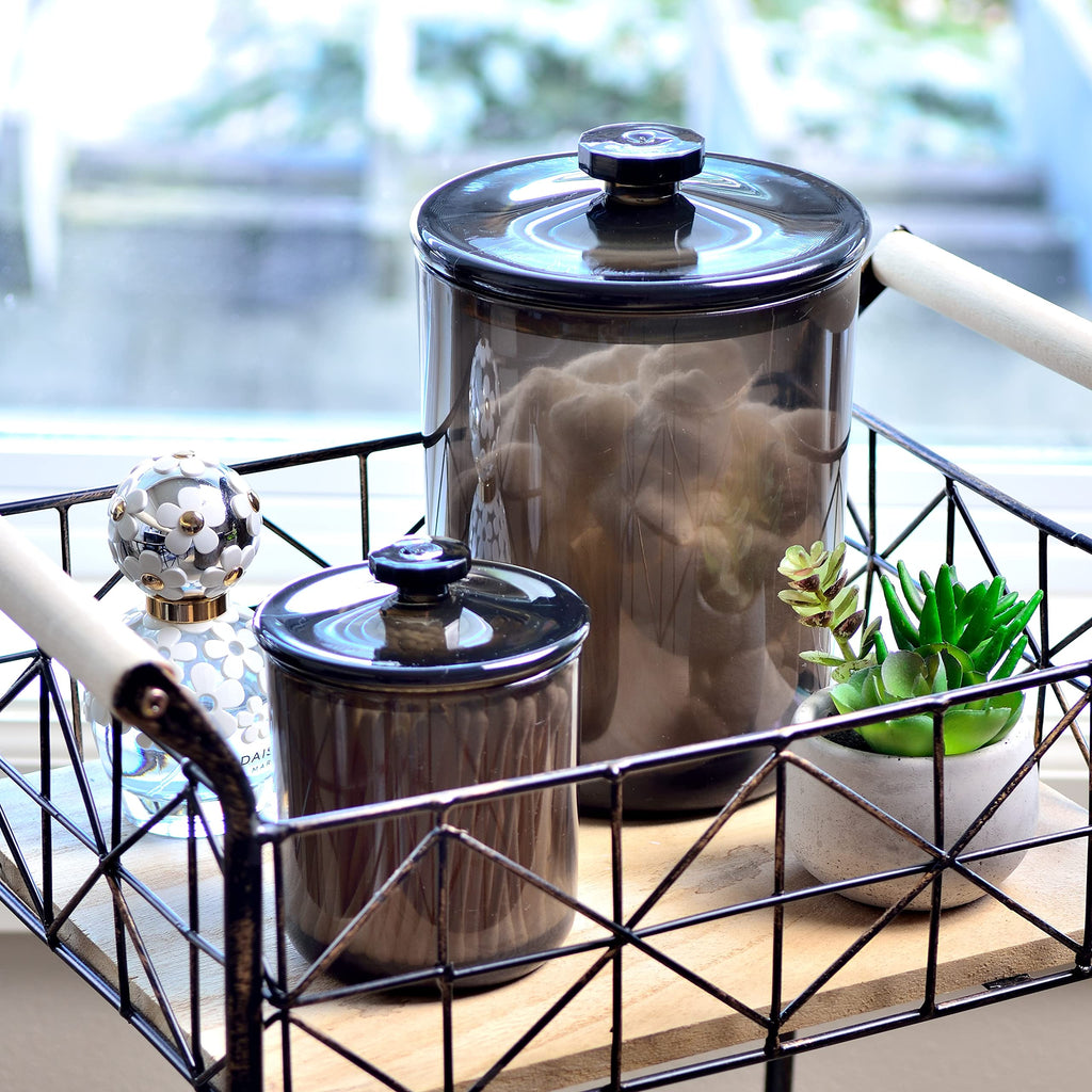 Youngever Black Plastic Apothecary Jar