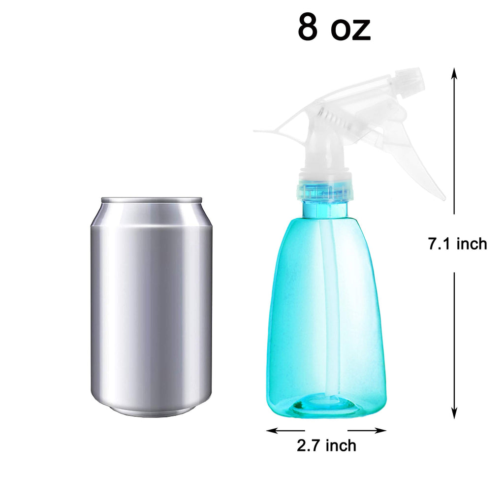 Youngever 6 Pack Empty Plastic Spray Bottles, Spray Bottles for Hair and Cleaning Solutions in 6 Colors