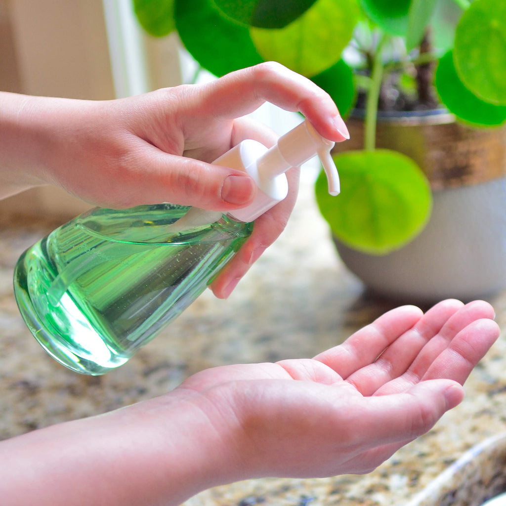 Youngever 6 Pack Plastic Pump Bottles, Refillable Plastic Pump Bottles with Travel Lock, Conical Shape