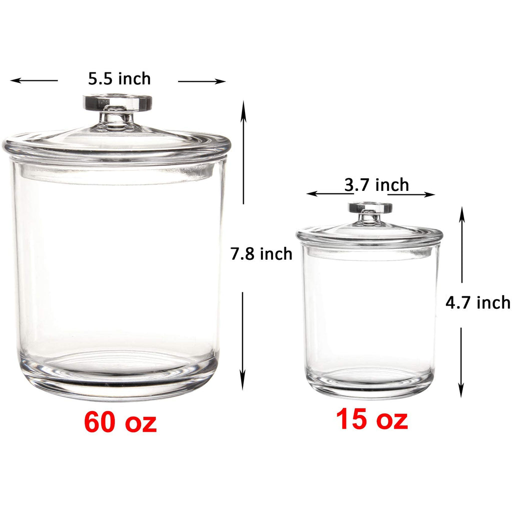 Youngever Clear Plastic Apothecary Jars