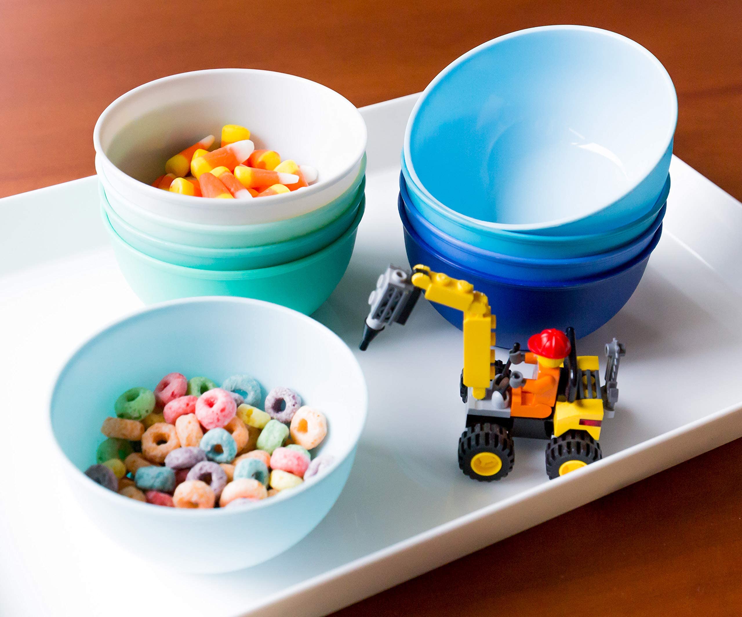 Youngever 9 Pack 10 Ounce Plastic Bowls, Kids Plastic Bowls, Set of 9