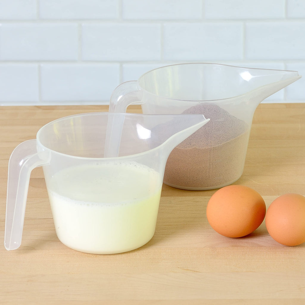 Youngever 4 Pack Plastic Measuring Cups, Clear Measuring Cups