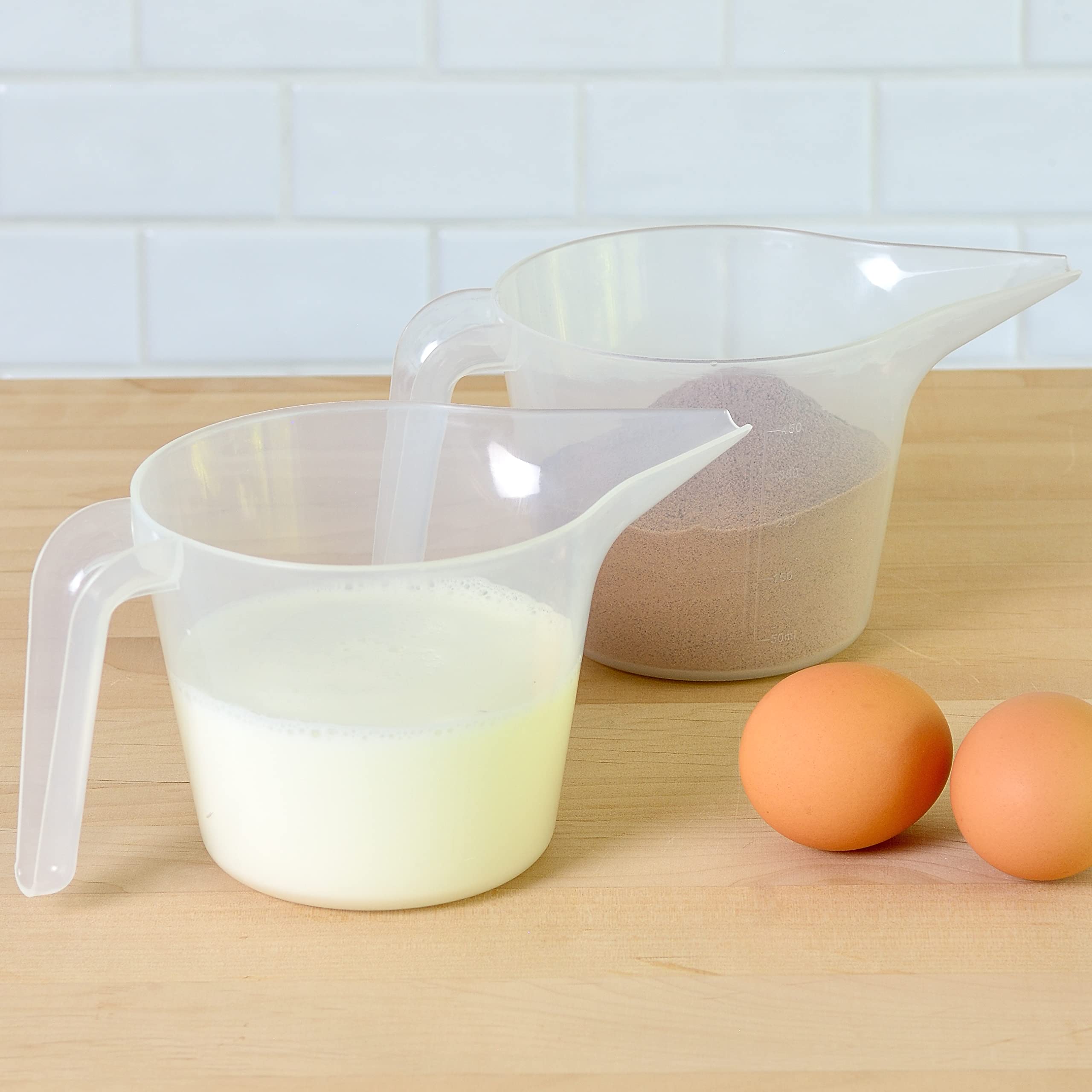 Youngever 4 Pack Plastic Measuring Cups, Clear Measuring Cups