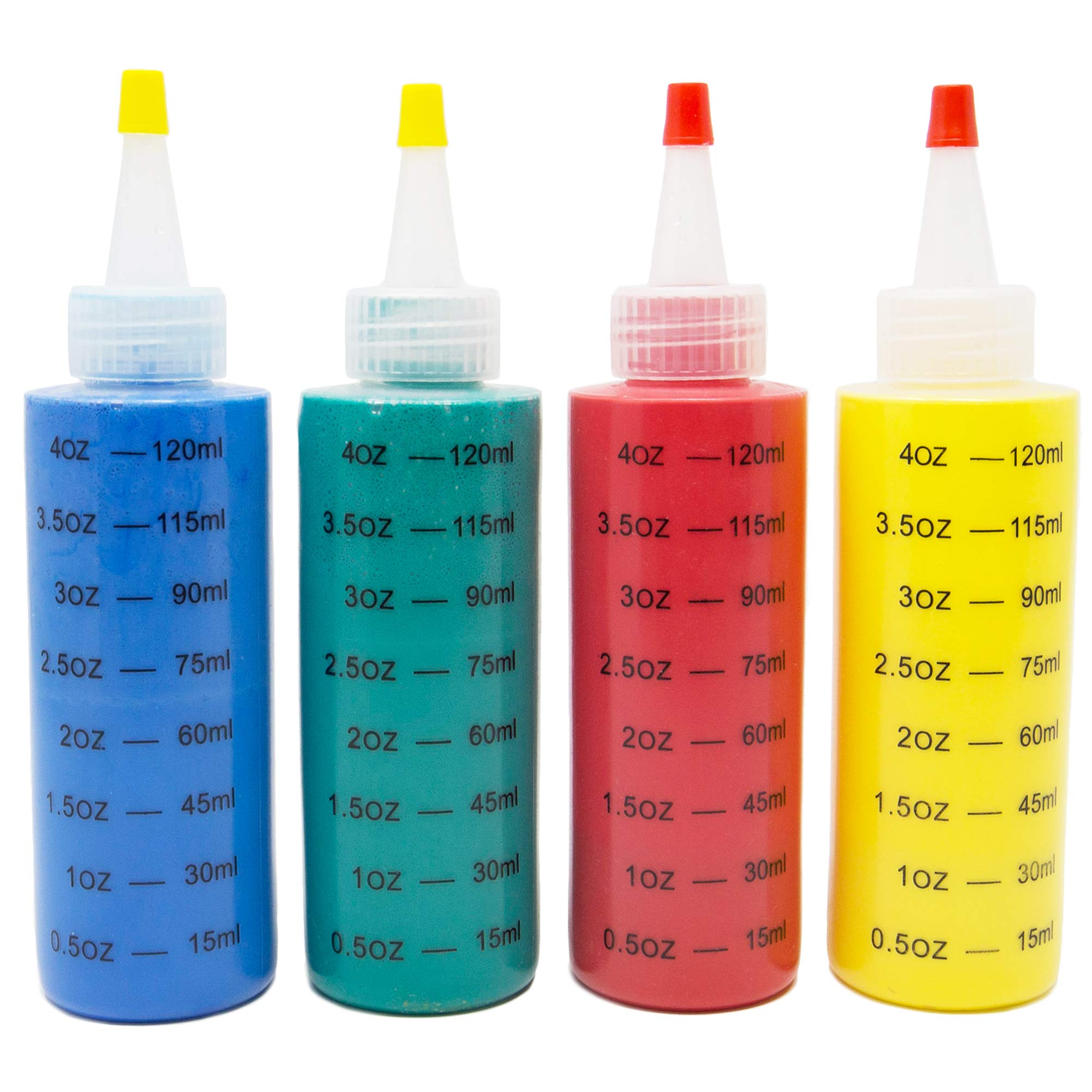 Youngever Set of 16 Plastic Squeeze Condiment Bottles with Tip Cap, HDPE Squeeze Condiment Bottles for Crafts, Food Art, Glue, Henna