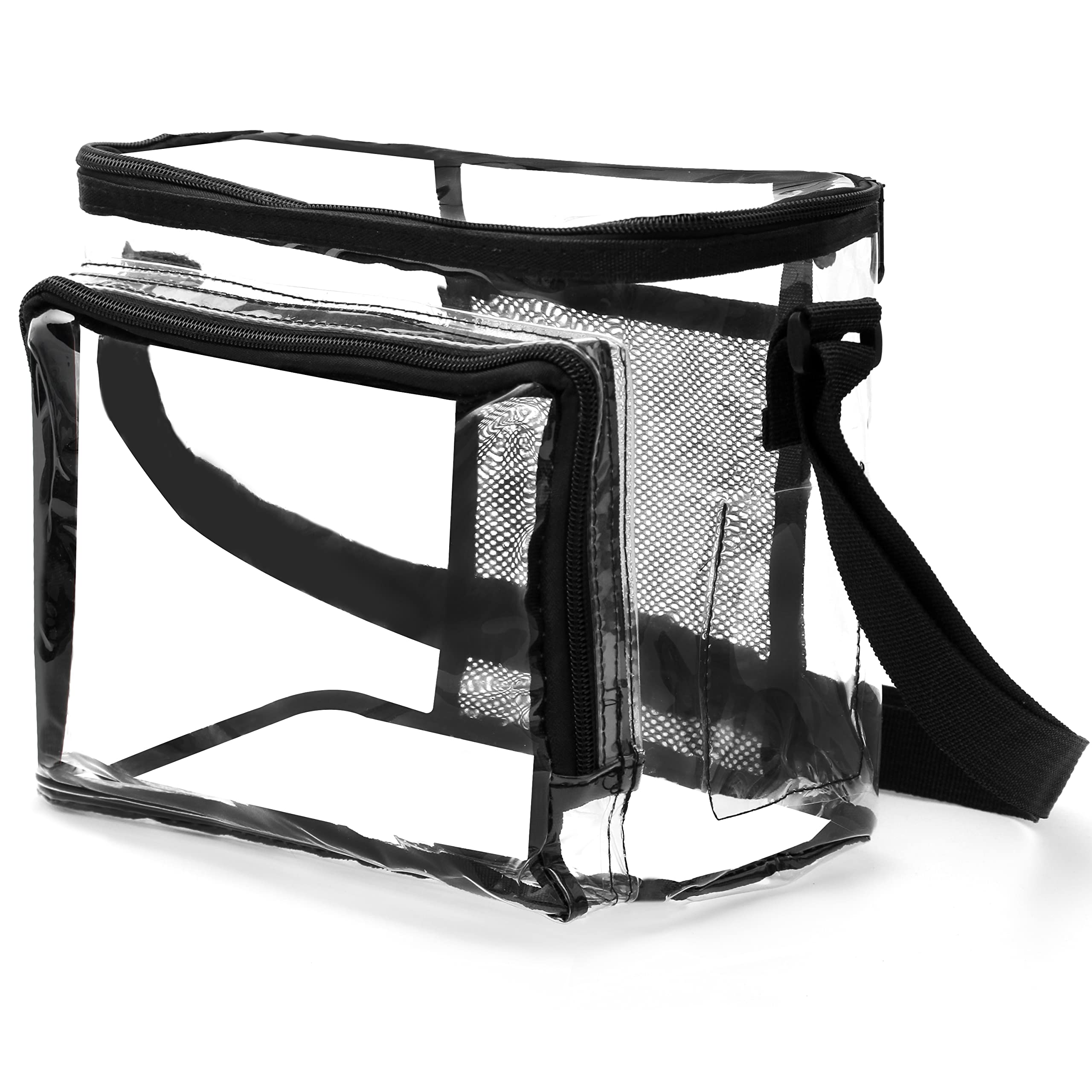 Youngever Large Clear Lunch Bag, Stadium Approved Clear Bag, Adjustable Cross-Body Strap Clear Plastic Bag