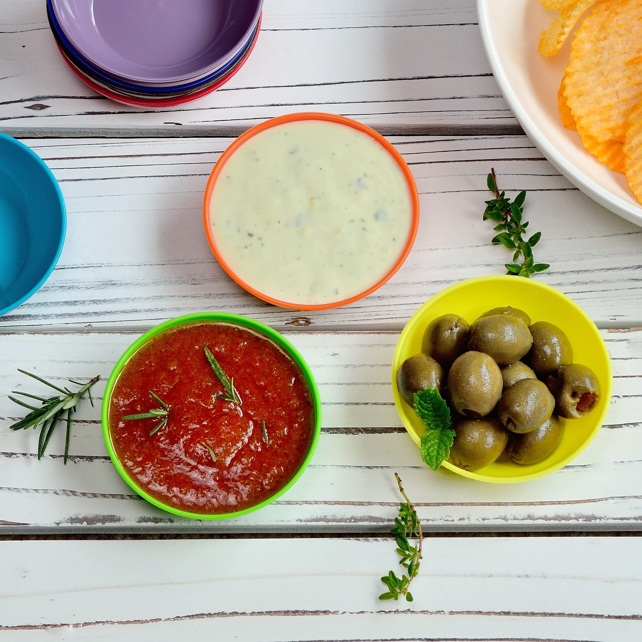 Youngever 9 Pack Plastic Sauce Dishes, Dipping Sauce Bowls, Plastic Dipping Containers