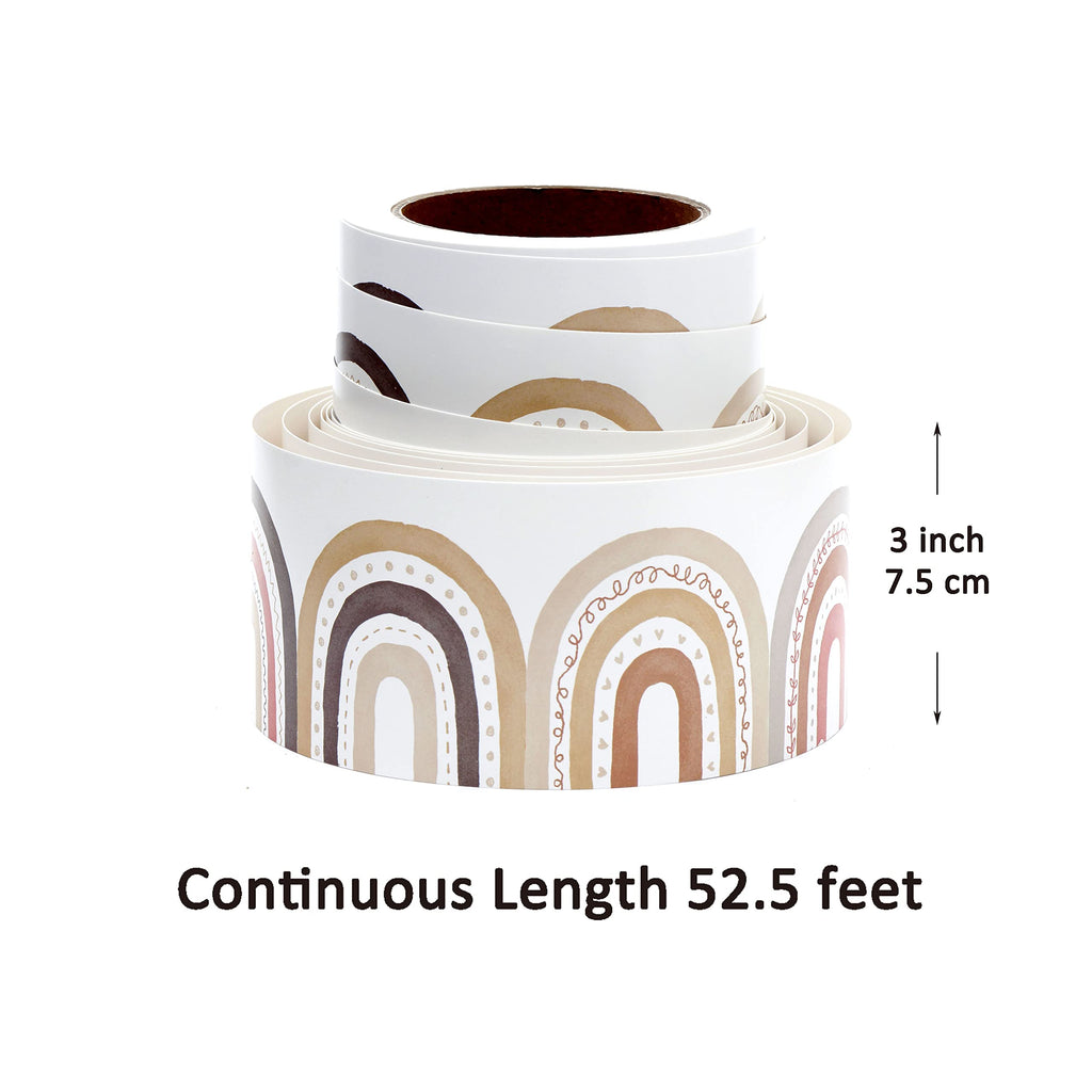 Youngever 52.5 ft Bulletin Board Borders Confetti Border for Classroom Decoration (Nostalgic Rainbow Design)