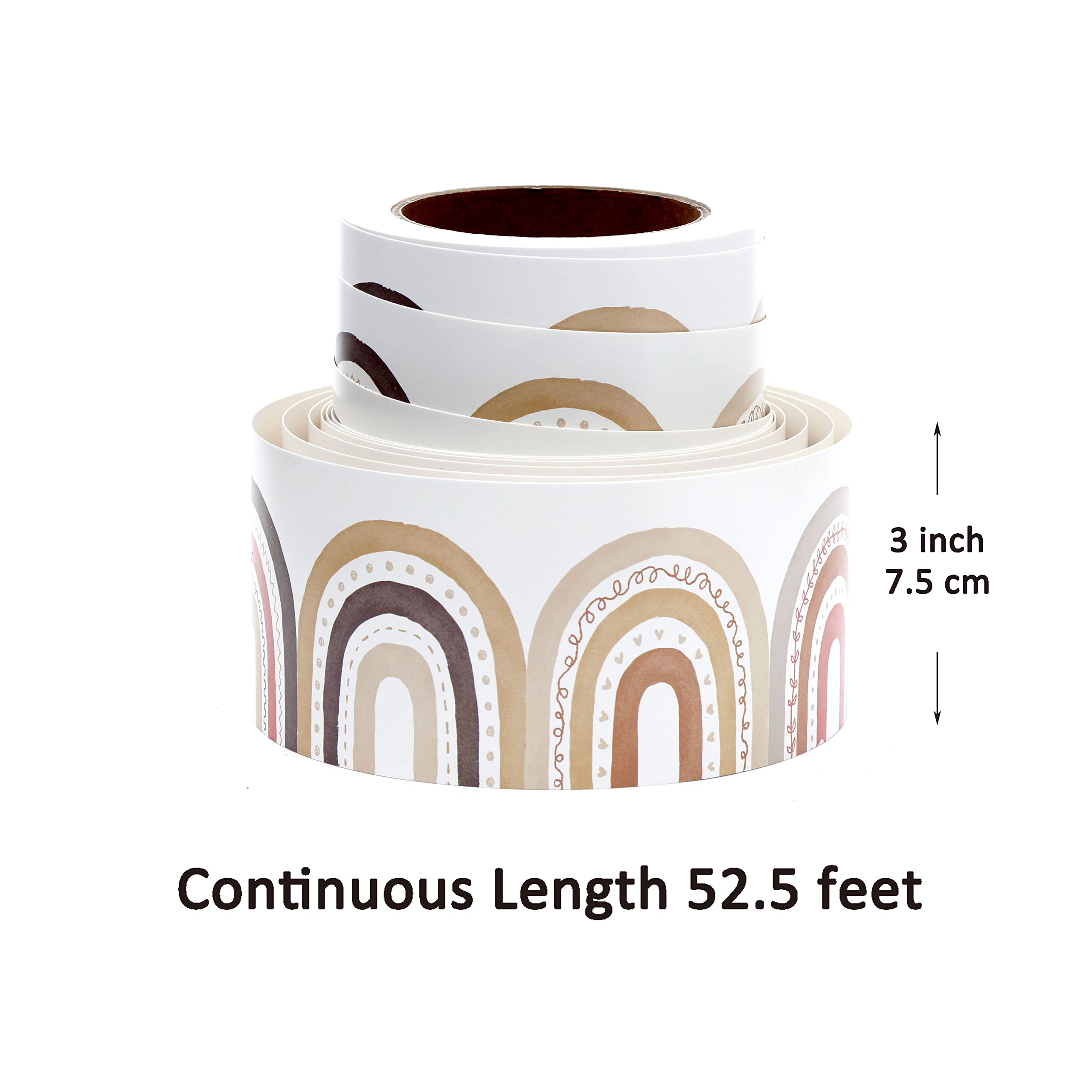 Youngever 52.5 ft Bulletin Board Borders Confetti Border for Classroom Decoration (Nostalgic Rainbow Design)