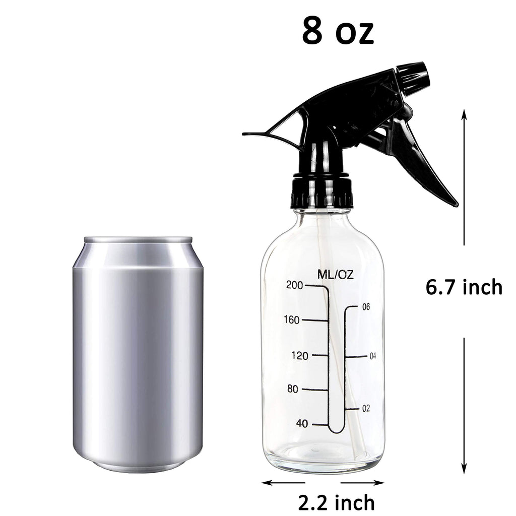 Youngever 5 Pack 8 Ounce Empty Glass Spray Bottles with Measurements, Spray Bottles for Hair and Cleaning Solutions