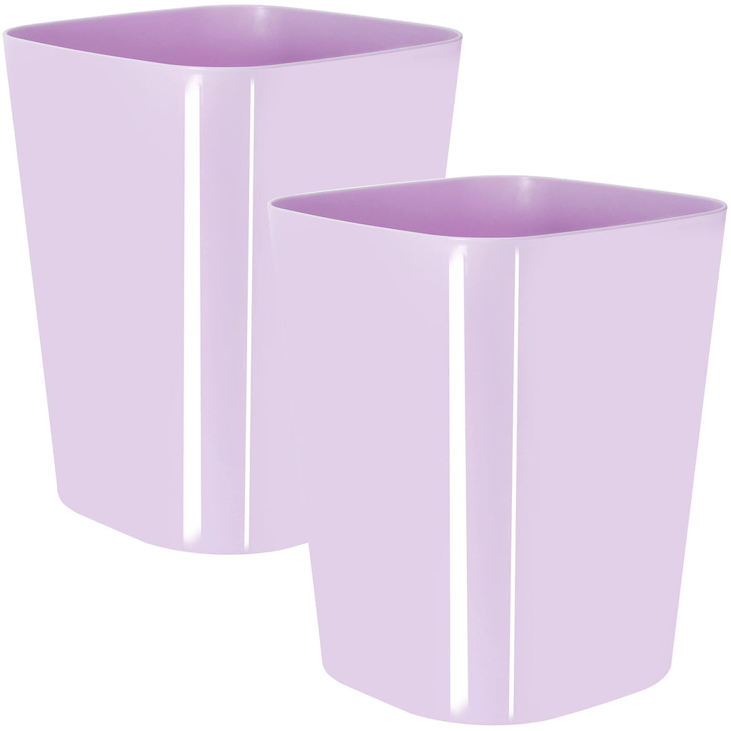 Youngever 2 Pack 1.5 Gallon Square Trash Can, Plastic Garbage Container Bin, Small Trash Bin for Home Office, Living Room, Study Room, Kitchen, Bathroom