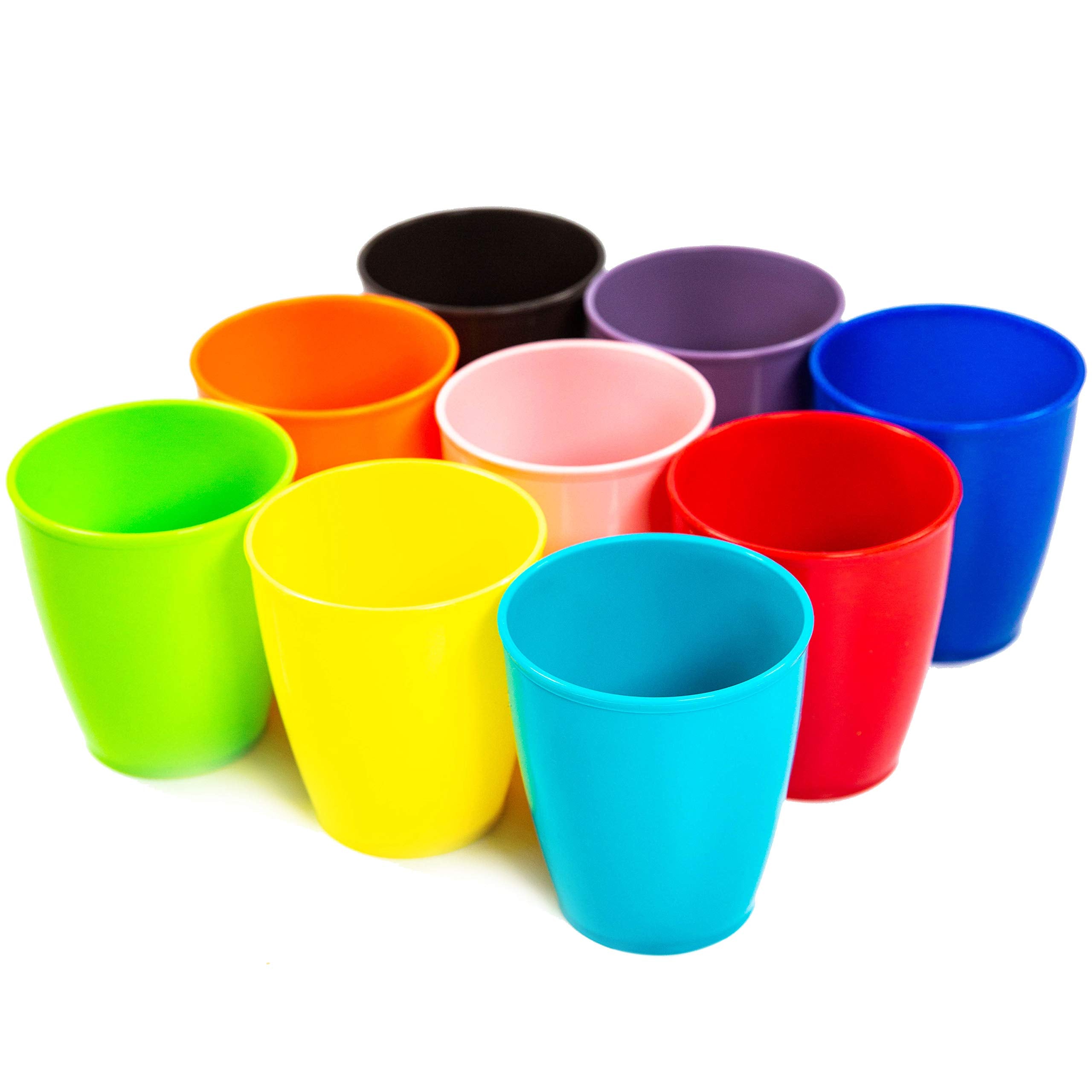 Youngever 8 Ounce Kids Cups - 9 Pack in Assorted Colors, Unbreakable Toddler Drinking Cups