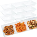 Youngever 4 Pack Stackable Serving Trays, Compartment Plastic Serving Trays, Serving Platters for Party, 15 inch x 5 inch (White)