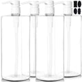 Youngever 4 Pack Pump Bottles for Shampoo 32 Ounce (1 Liter), Empty Shampoo Pump Bottles, Plastic Cylinder with Lockdown-Leak Proof-Pumps