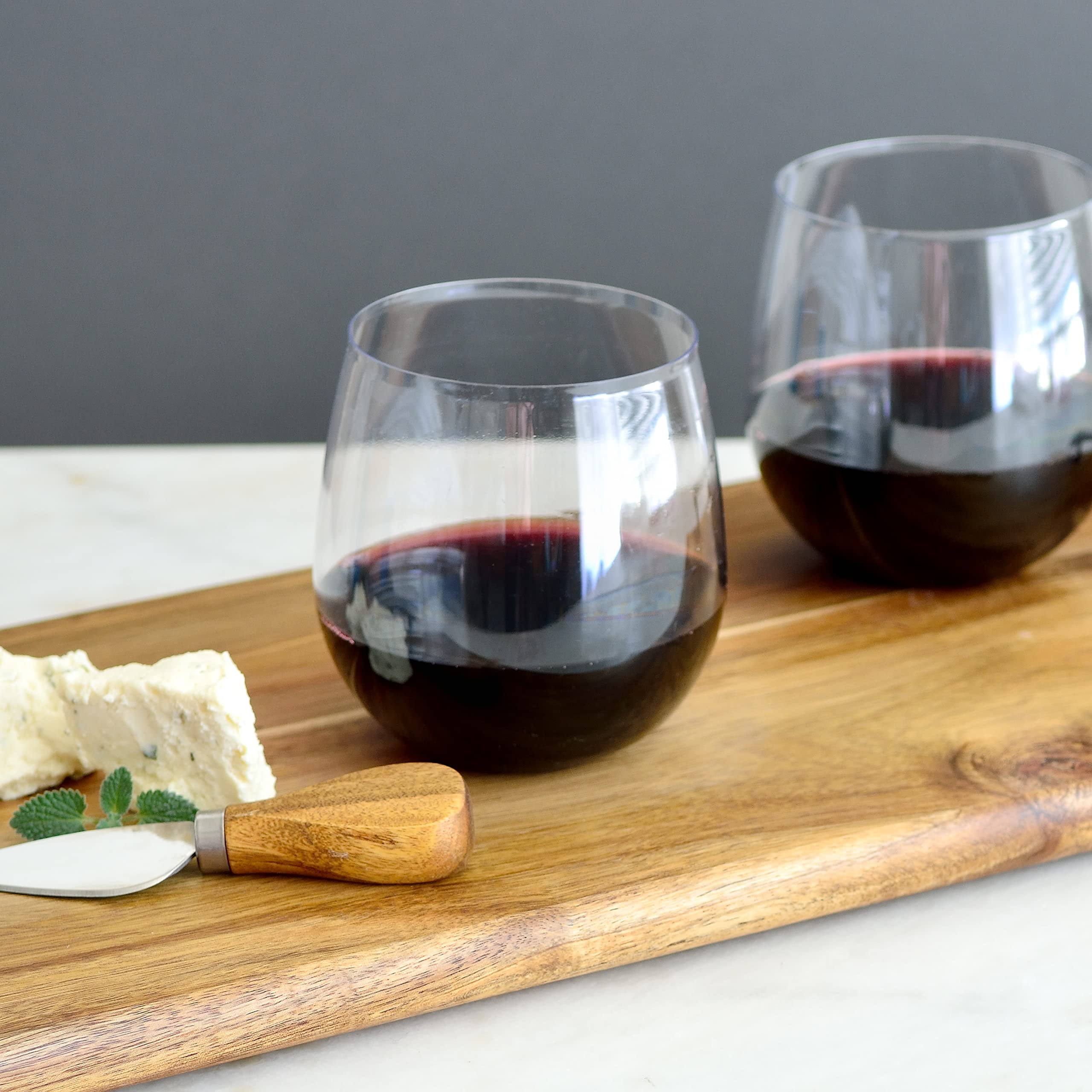 Youngever 9 Pack Plastic Red Wine Glasses, 15 Ounce Shatterproof Wine Glasses