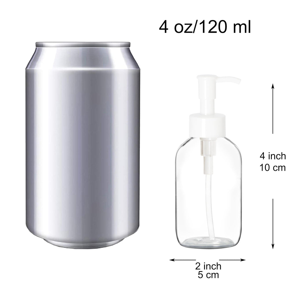 Youngever 12 Pack 4 Ounce Plastic Pump Bottles, Refillable Plastic Pump Bottles for Dispensing Lotions, Liquid Soap