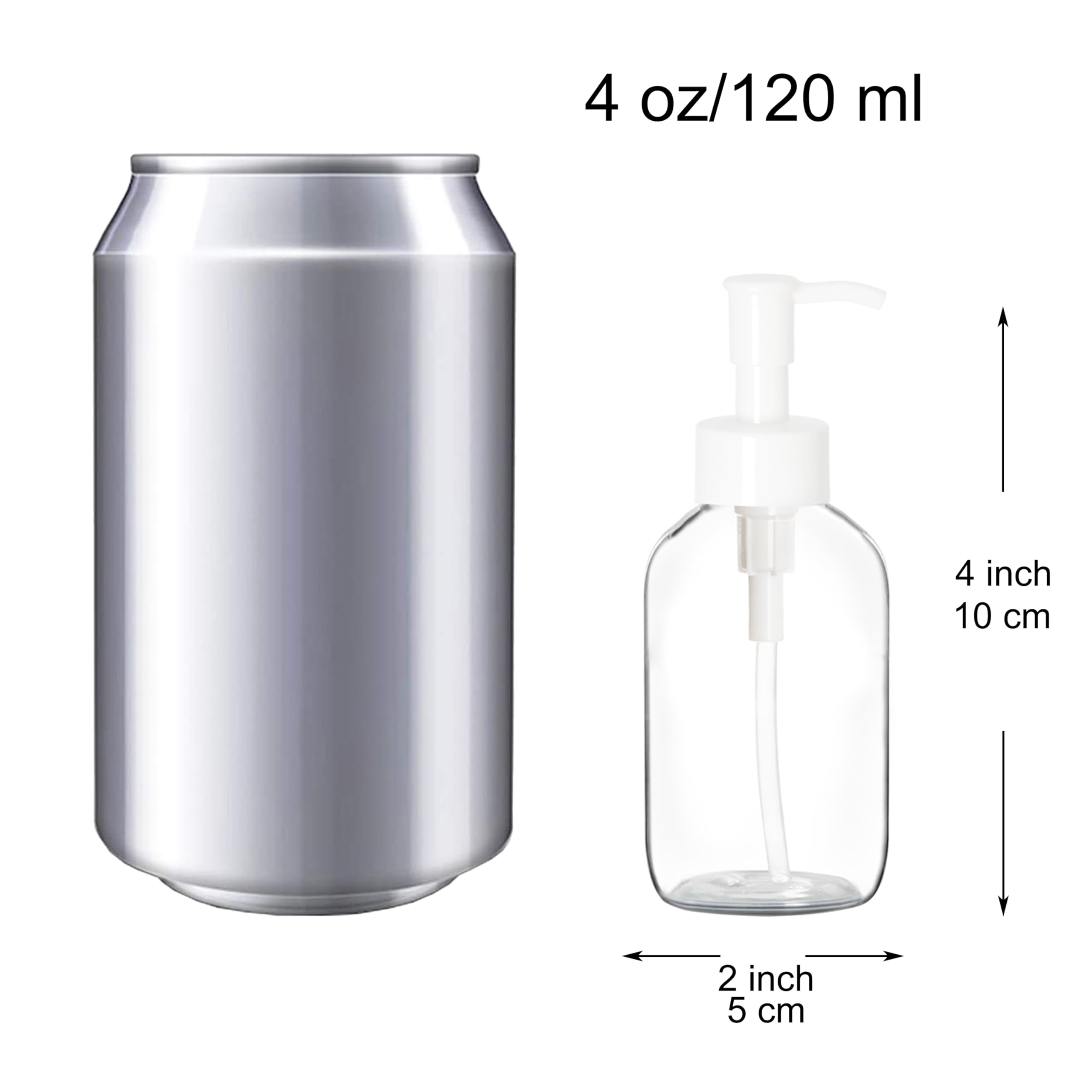 Youngever 12 Pack 4 Ounce Plastic Pump Bottles, Refillable Plastic Pump Bottles for Dispensing Lotions, Liquid Soap