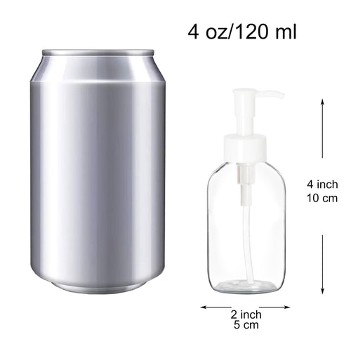 Youngever 12 Pack 4 Ounce Plastic Pump Bottles, Refillable Plastic Pump Bottles for Dispensing Lotions, Liquid Soap