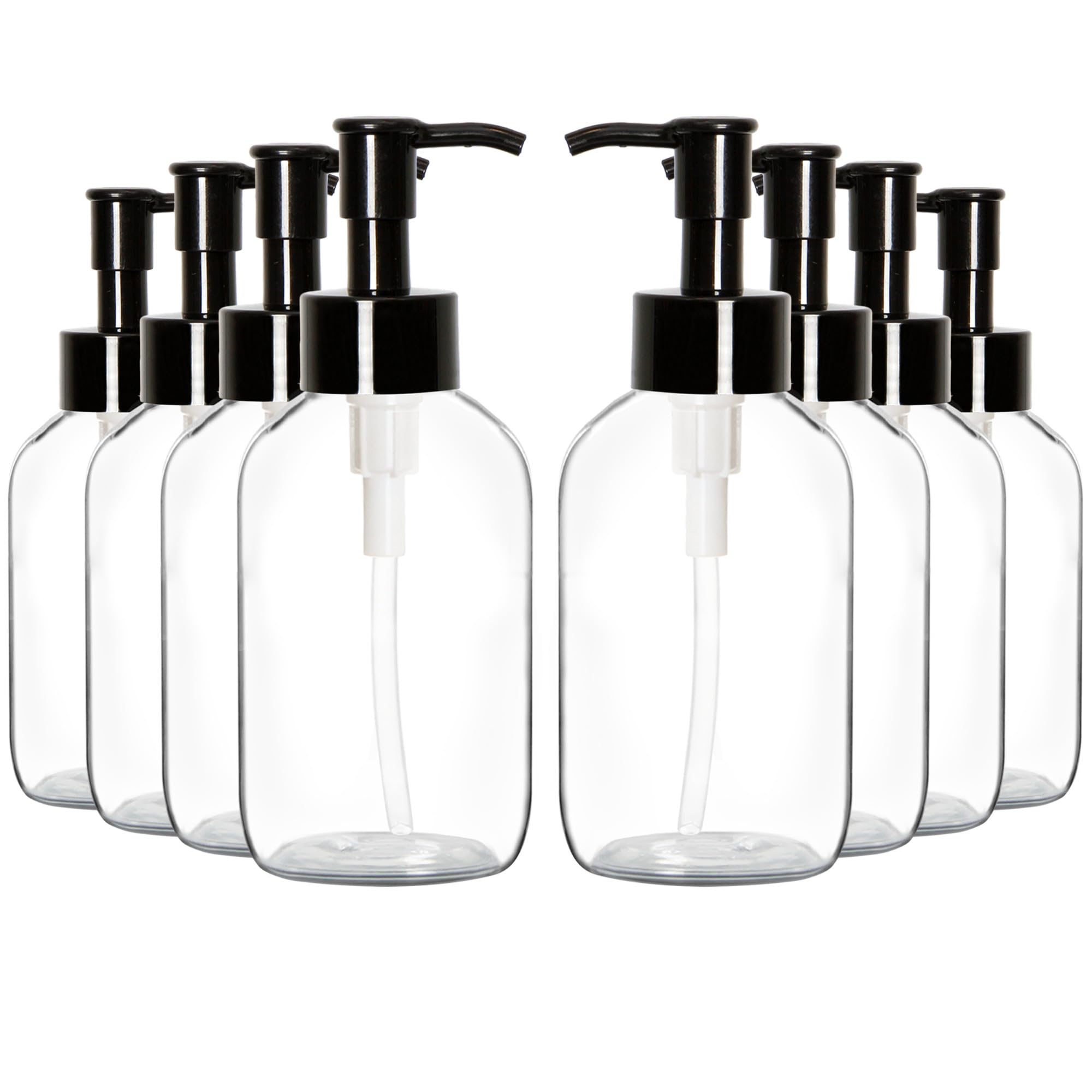 Youngever 12 Pack 4 Ounce Plastic Pump Bottles, Refillable Plastic Pump Bottles for Dispensing Lotions, Liquid Soap