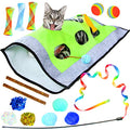 Youngever 15 Kitten Toys Assortment, Cat Play Mat, Cat Teaser Wand, Crinkle Balls for Kitten & Puppy