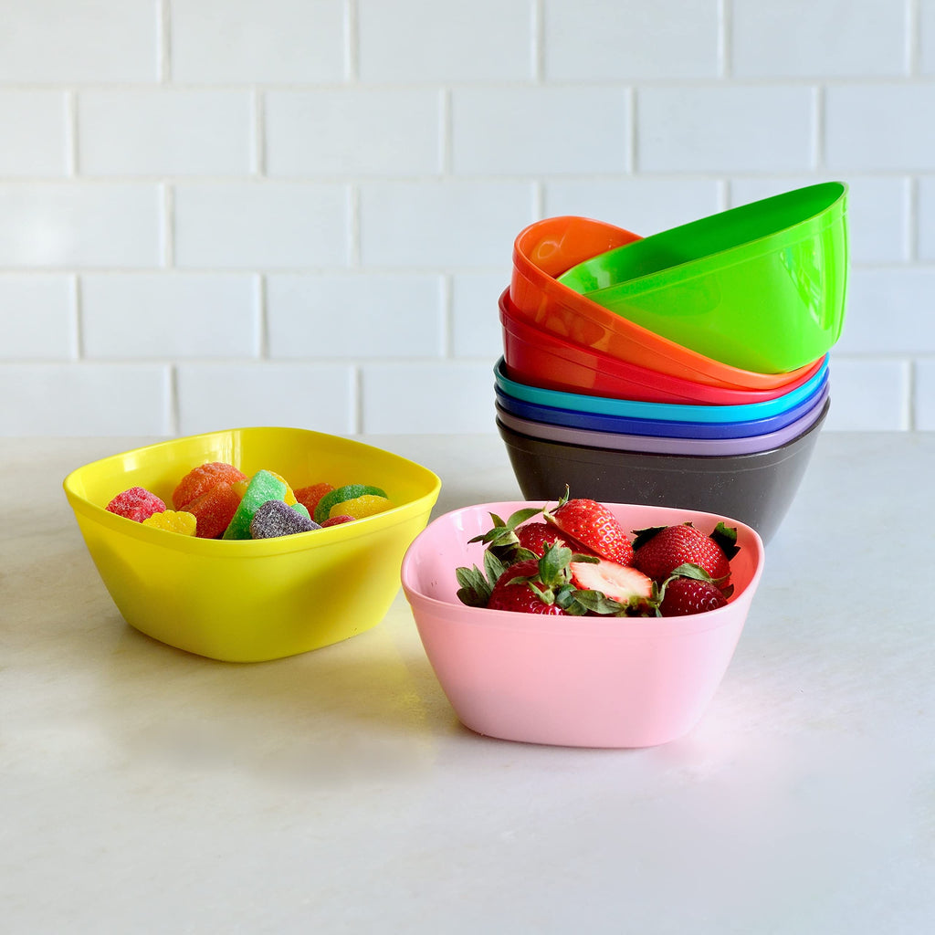 Youngever 9 Pack 12 Ounce Plastic Bowls for Snacks and Kids - Set of 9 Rainbow Colors