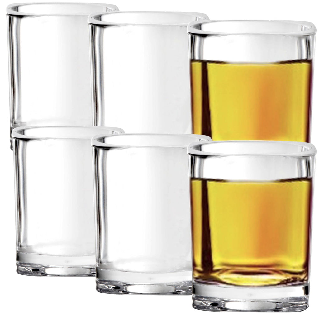 Youngever 6 Pack Plastic Shot Glass Set, Plastic Shot Cups, Clear Shot Glass