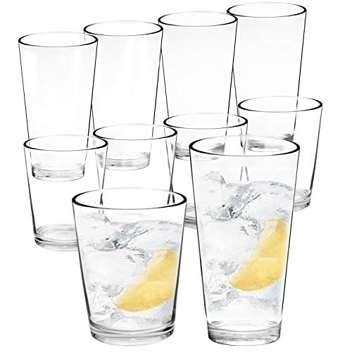 Youngever 8 Pcs Bistro Premium Quality Plastic Drinking Tumblers, Plastic Glasses, Reusable Plastic Cups, Unbreakable Glasses, Drinking Glasses