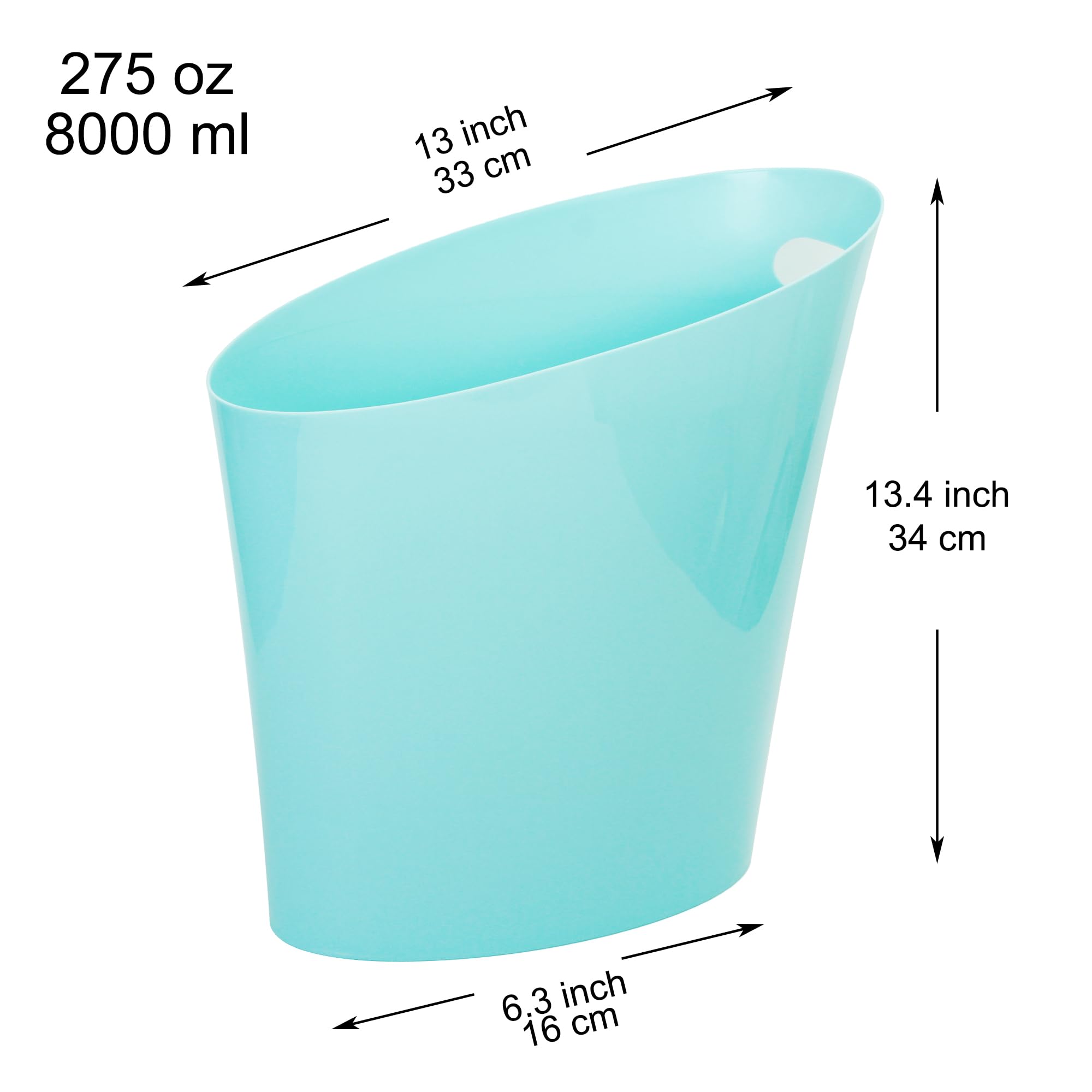 Youngever 2 Gallon Slim Trash Can, Plastic Garbage Container Bin, Small Trash Bin with Handles for Home Office, Living Room, Study Room, Kitchen, Bathroom (2 Pack)