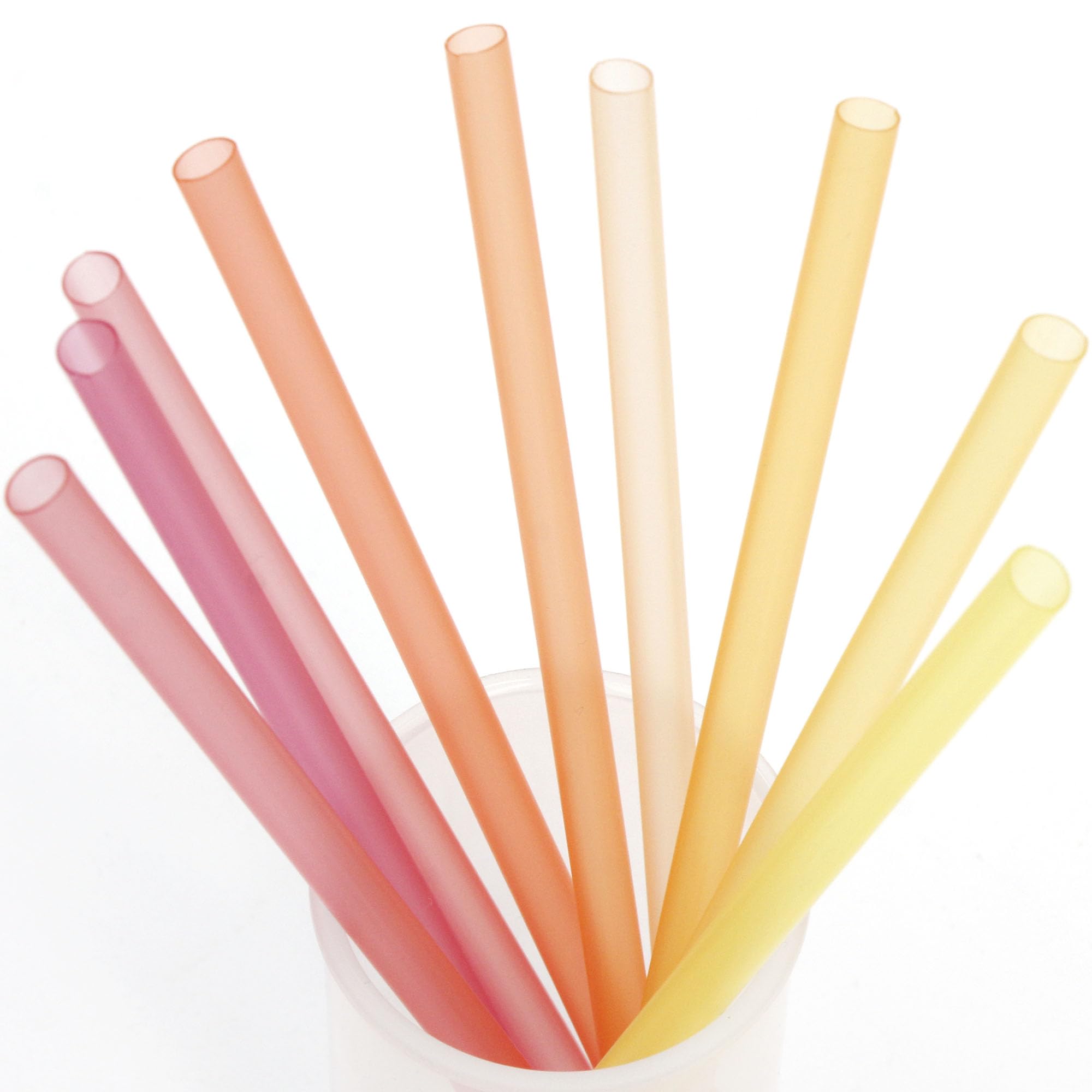 Youngever 9 Pack Reusable Plastic Straws, 7 inch Flexible Plastic Drinking Straws