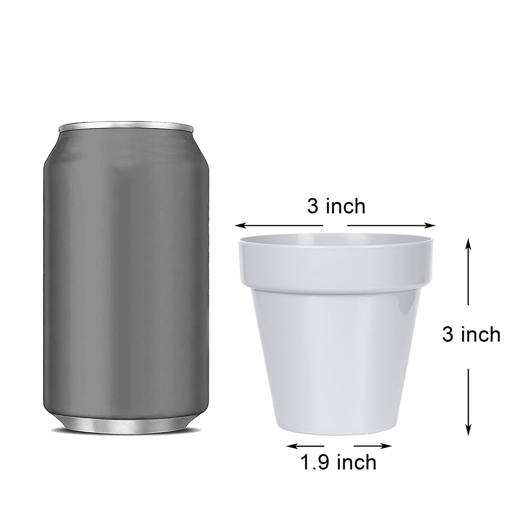 Youngever 10 Pack 3 Inch Mini Plastic Planters Indoor Flower Plant Pots, Grey Gardening Pot with Drainage for All House Plants, Flowers, Herbs, Succulents, NO Plant Included