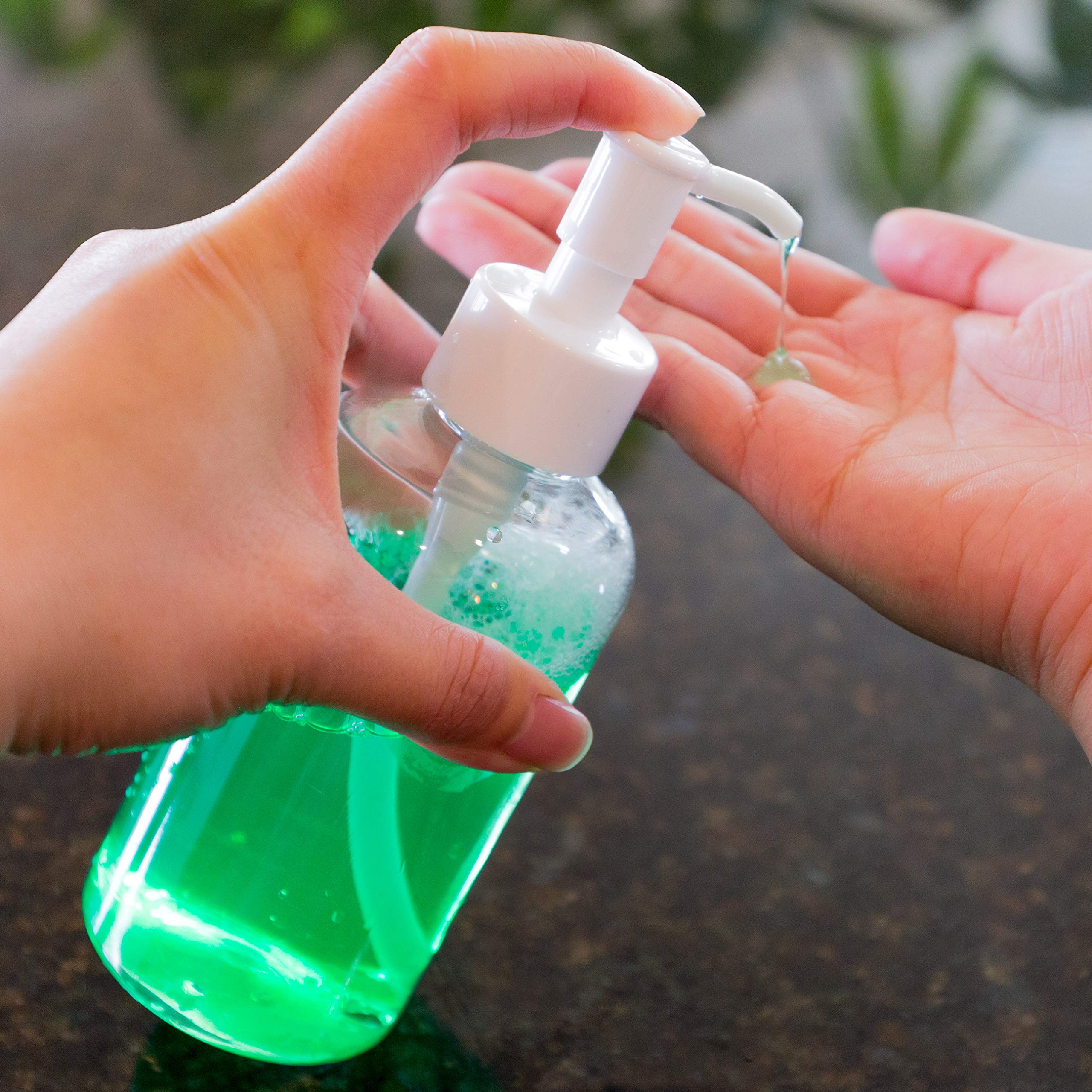 Youngever 6 Pack Plastic Pump Bottles 8 Ounce, Refillable Plastic Pump Bottles with Travel Lock