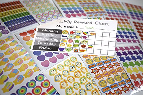 Youngever 5800 Teacher Stickers for Kids, Reward Stickers Mega Variety Pack, Incentive Stickers for Teacher Supplies Classroom Supplies, 18 Design Styles Including 3D Heart, face, Star, owl, Cupcake