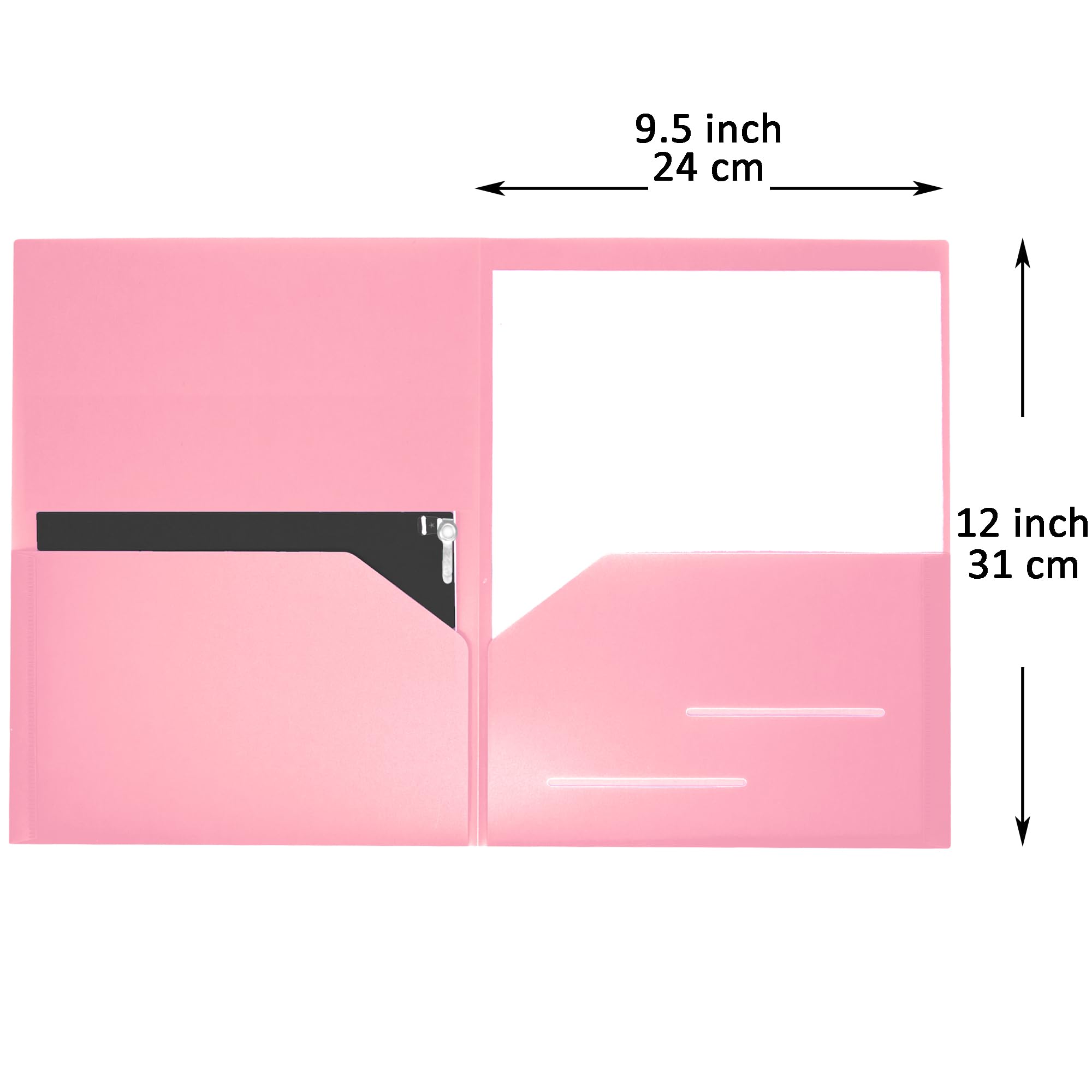 Youngever 6 Pack Heavy Duty Plastic Two Pocket Folders, Heavy Duty Plastic 2 Pocket Folder