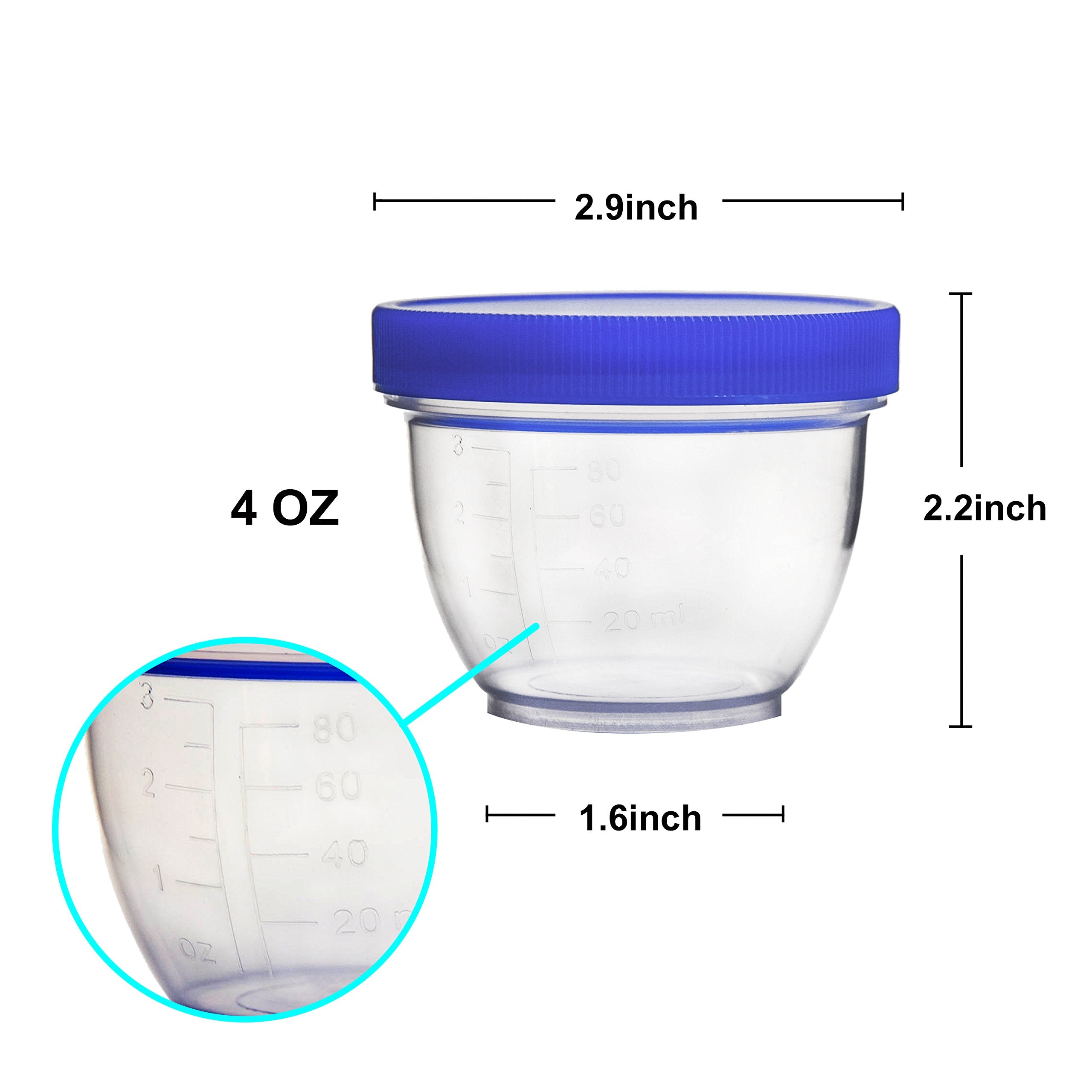 Youngever 18 Pack Baby Food Storage, 4 oz Baby Food Containers with Lids, 6 Assorted Colors, with Lids Labels