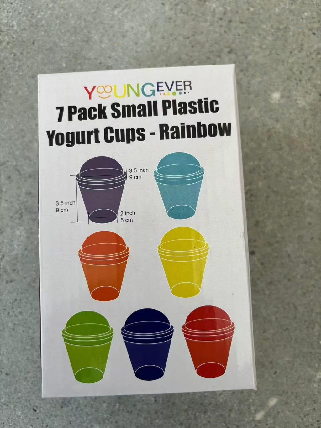 Youngever 7 Set Plastic Yogurt Cups with Dome Lids, Reusable Dessert and Parfait Cups, Spill and Leak Proof