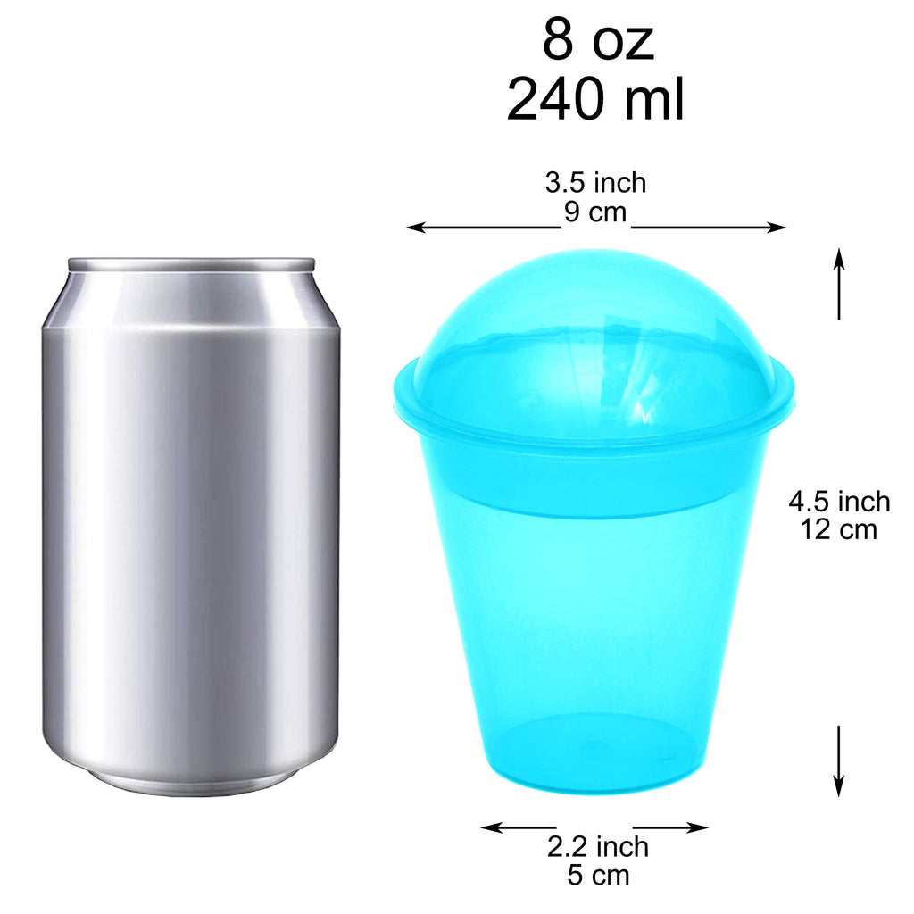 Youngever 7 Set Plastic Yogurt Cups with Dome Lids, Reusable Dessert and Parfait Cups, Spill and Leak Proof