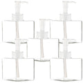 Youngever 5 Pack Clear Plastic Square Pump Bottles, Refillable Plastic Pump Bottles for Dispensing Lotions, Shampoos