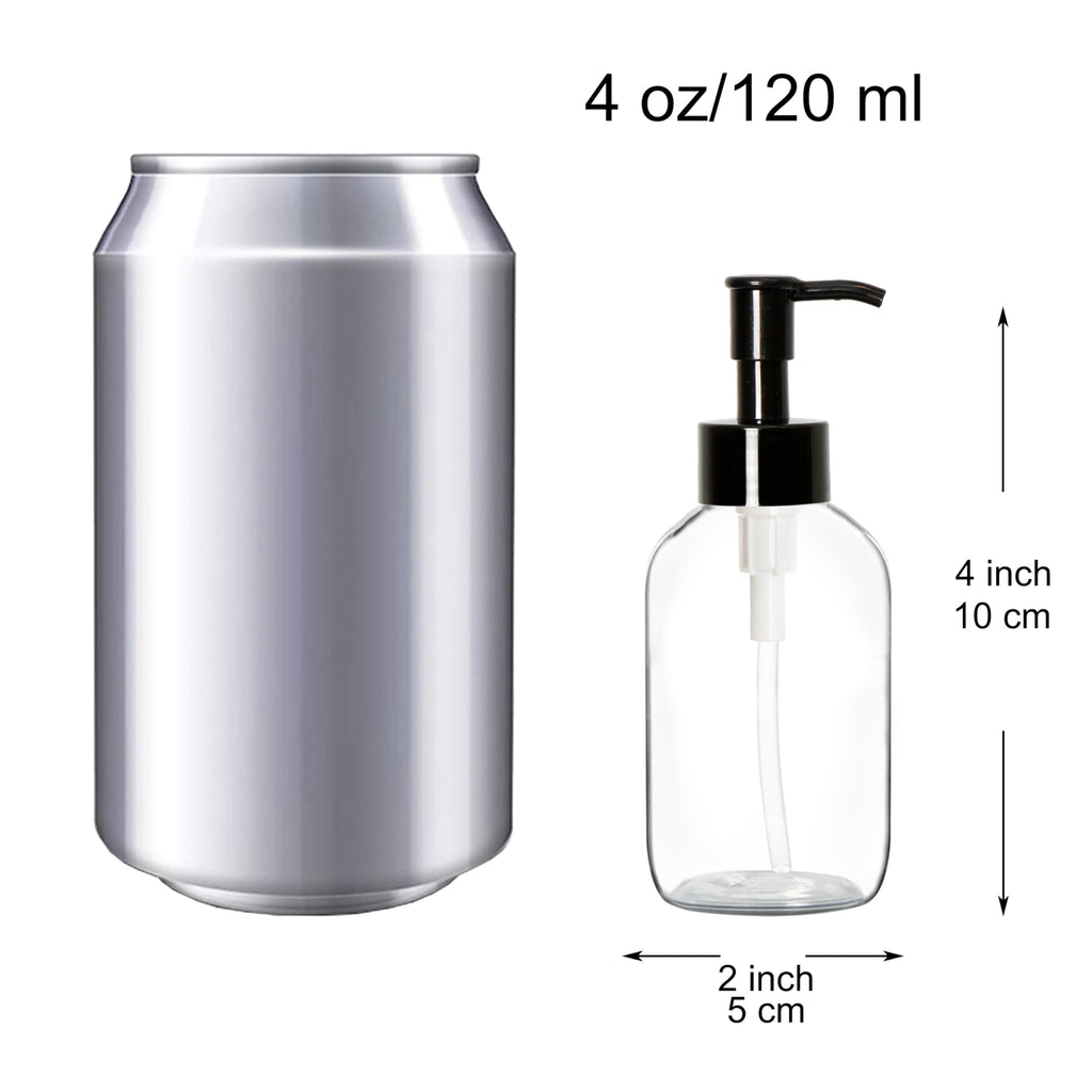 Youngever 12 Pack 4 Ounce Plastic Pump Bottles, Refillable Plastic Pump Bottles for Dispensing Lotions, Liquid Soap