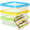 Youngever 3 Pack 20 Ounce Sandwich Containers for Lunch Box, Reusable Food Storage Containers, Meal Prep Containers, Single Sandwich